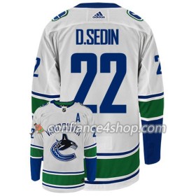 Adidas Maillot de Hockey Vancouver Canucks DANIEL SEDIN 22 Blanc Authentic - Homme